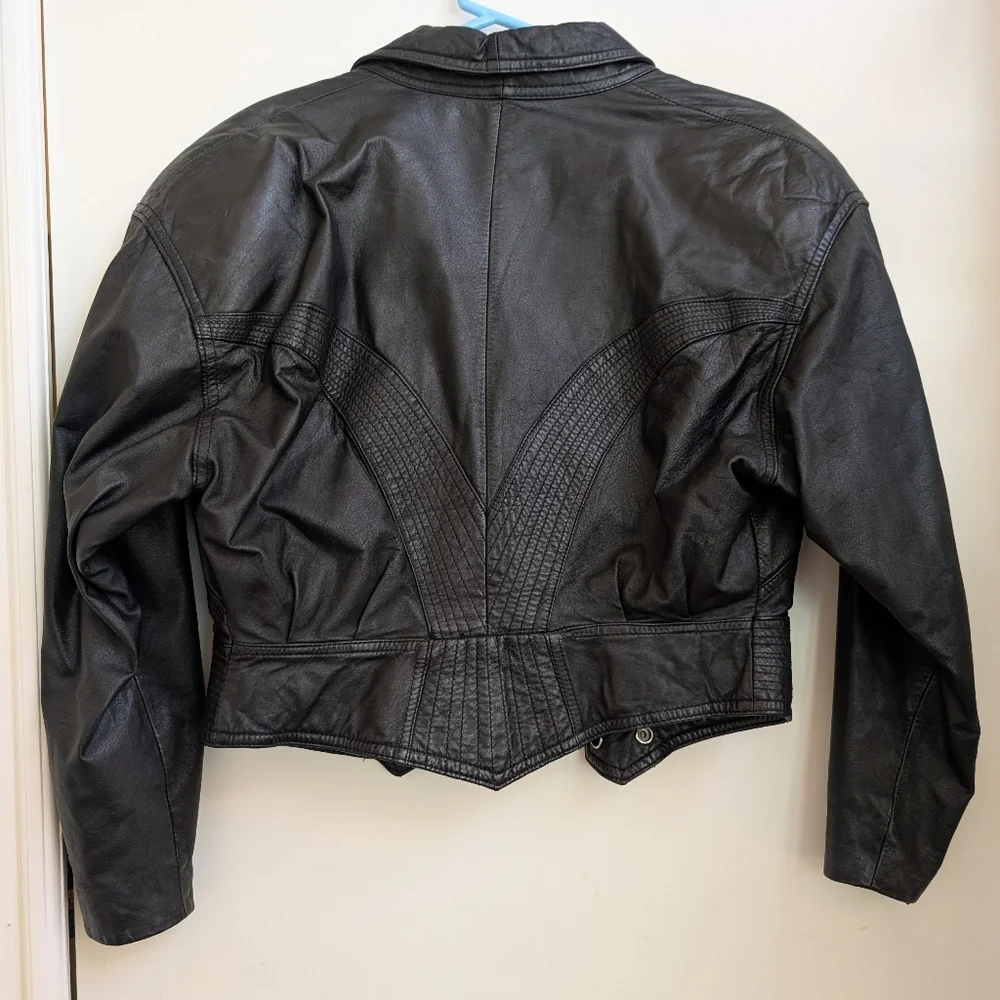 CHIA Vintage 80s Women's Leather Jacket - Picture 2 of 4